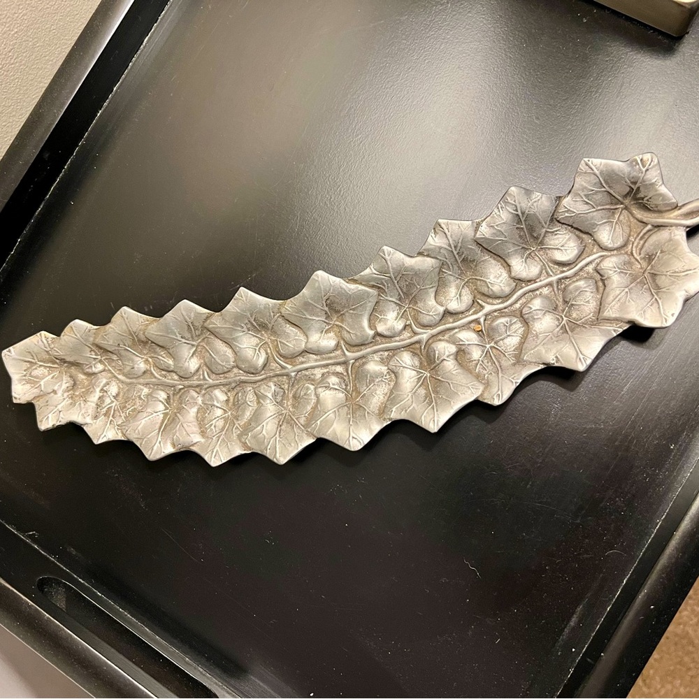 Cast aluminum Ivy leaf tray coffee table deco Signed Bruce Fox